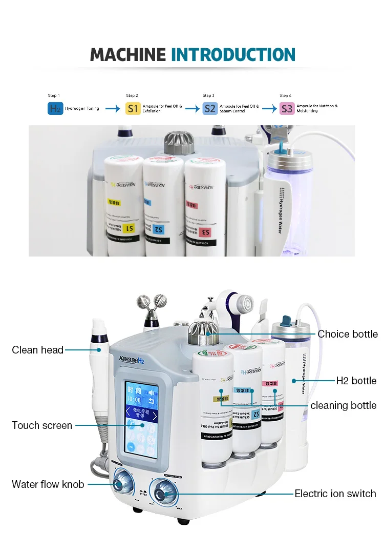 Гидро прибор для лица 6 в 1 аппарат для гидрадермабразии очищающее средство для лица многофункциональный СПА-прибор для лица кожи ухаживающее косметологическое оборудование
