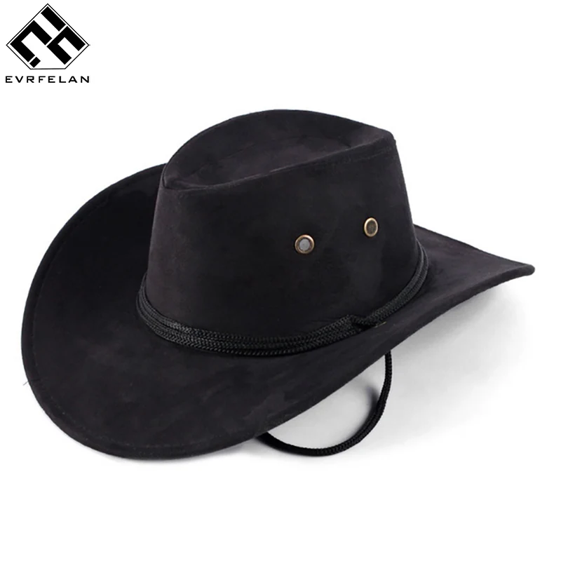 

Hot Sale New Unisex Fashion Western Cowboy Hat Solid Tourist Cap Outdoor Wide Brim Jazz Caps Gorras Free Shipping Wholesale