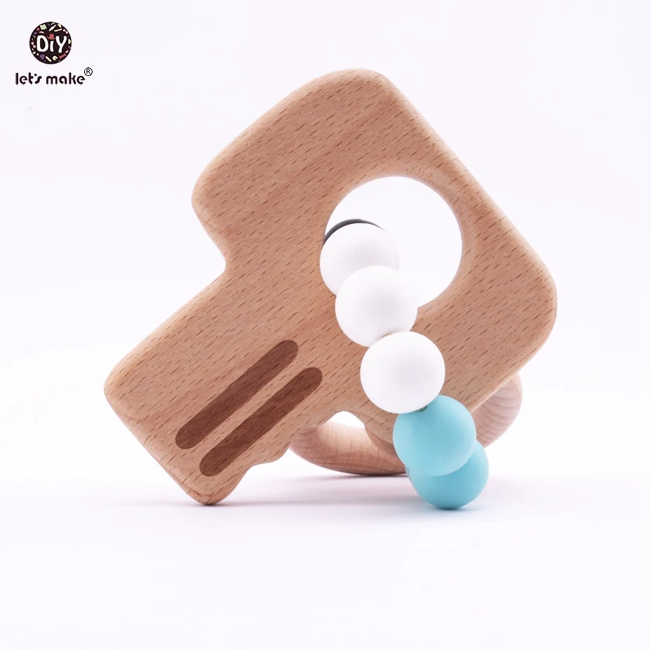 

Let's make 1PC Baby Bracelet Beech Wooden Key Chew Silicone Beads Teething Baby Toy Nursing Bracelet Wooden Ring Baby Teether