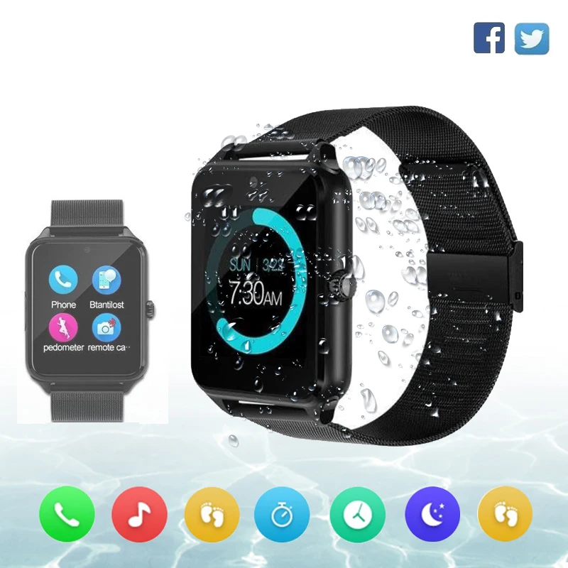 

Smart Watch Waterproof Sport Android Z60 Men Women Bluetooth Wrist Smartwatch Support SIM Card Wristwatch For IOS Phone PK DZ09