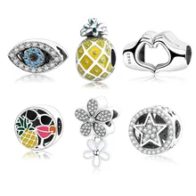 2017 Winter Collection DIY Charm Fit Original Pandora Charms Bracelet 925 Sterling Silver Hand Heart/Eye/Stars/Flower Beads Gift