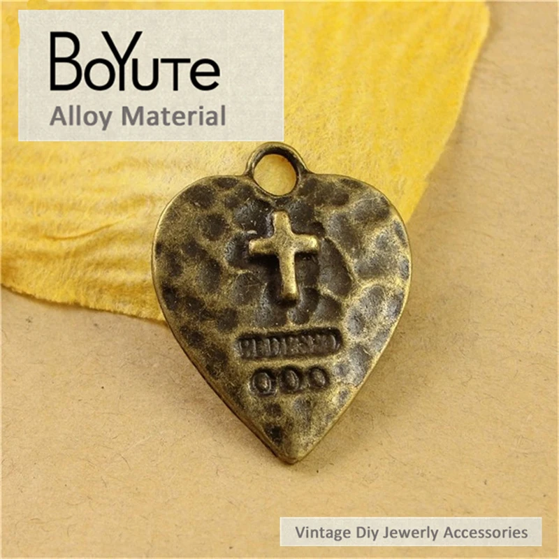 BoYuTe (40 Pieces/Lot) 24*19MM Antique Bronze Plated Pendant Love