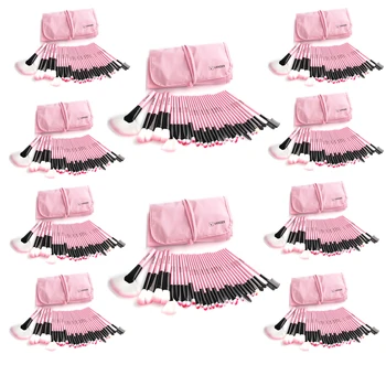 

(Wholesale) 10 Sets / 32pcs Professional Makeup Brushes Soft Cosmetics Beauty Make up Kit For Power Eyebrow Concealer Lip + Bag