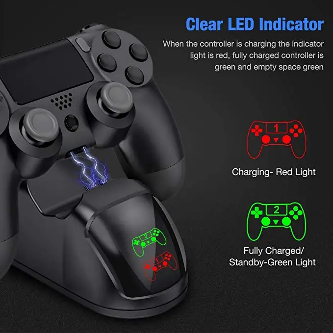 BLUELOONG E20-UK для PS4 контроллер зарядное устройство, DualShock 4 PS4 контроллер док-станция для зарядки с USB, Playstation 4 Зарядка