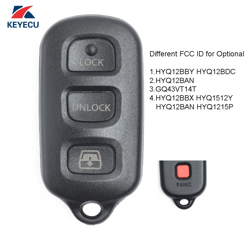 KEYECU Replacement Keyless Entry Remote Control Key Fob 3+1 Button for