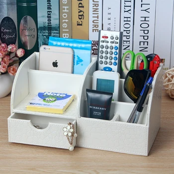 

wood+PU leather desk organize pen storage rack container desktop organizer desk office office supplies Cosmetics storage SNH004C