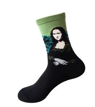 

Hirigin Casual Women's Men's Cotton Novelty Oil Painting Print Famous Art Art Ankle Socks 12 Colors