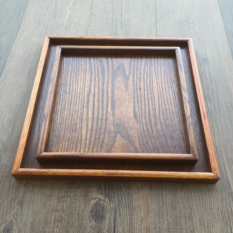 Коричневый квадратный деревянный поднос японская деревянная тарелка Бытовая чайная чашка деревянная тарелка для хранения