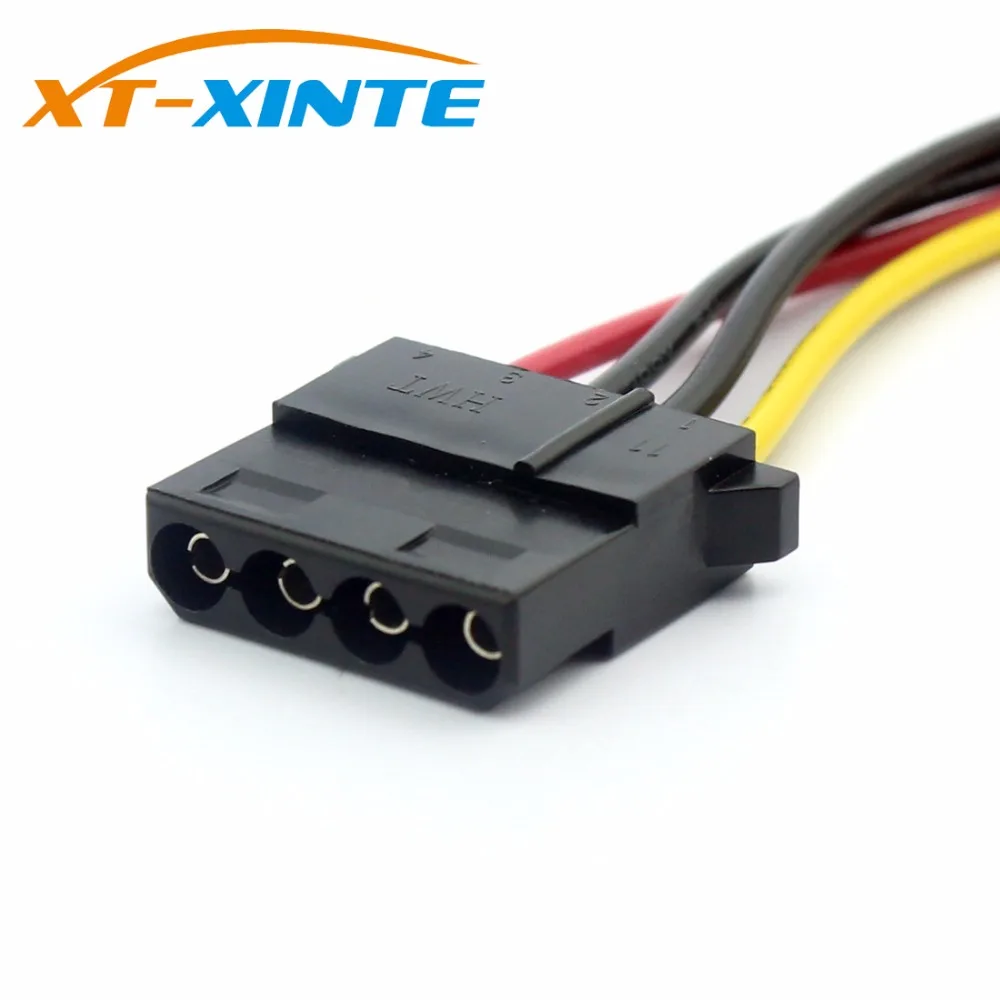 IDE to SATA Large 4Pin to SATA Power Cable 15Pin Male to 4Pin Famale Adapter Reverse Wire Line SATA Connector 20cm for Mining