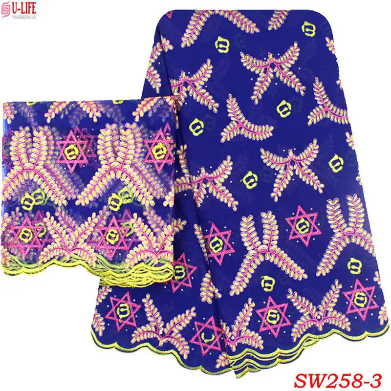 

ulifelace elegant New Design African Swiss voile lace fabric with embroidery 2 Yards French lace fabric for party dress SW-258