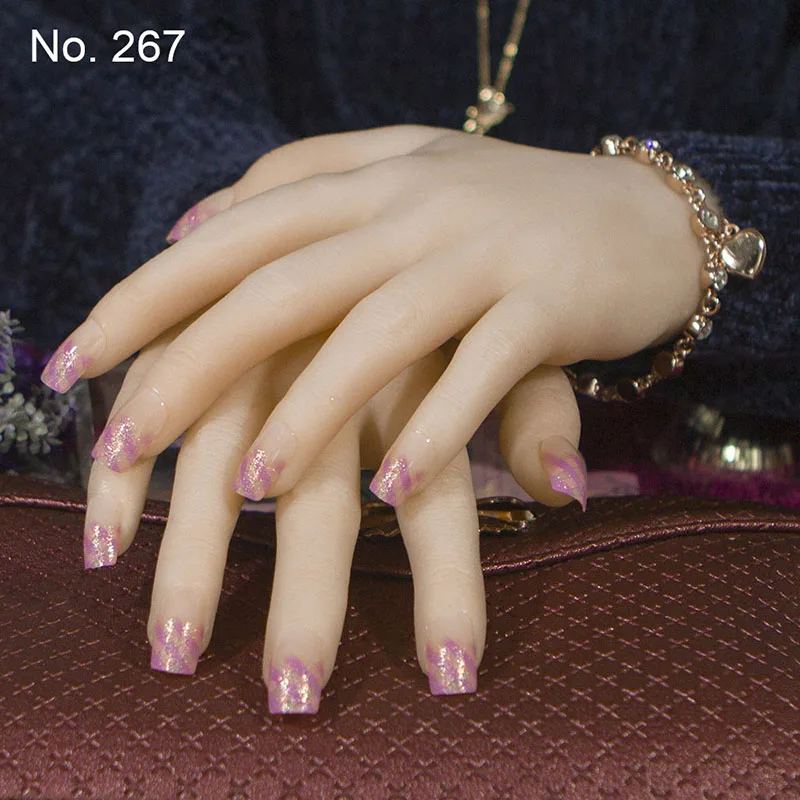JQ модное изделие 24 шт./компл. квадратный милый невесты накладные ногти 61 Стиль для французского маникюра дизайн ногтей поддельные накладные ногти, полного покрытия, накладные ногти - Цвет: 267
