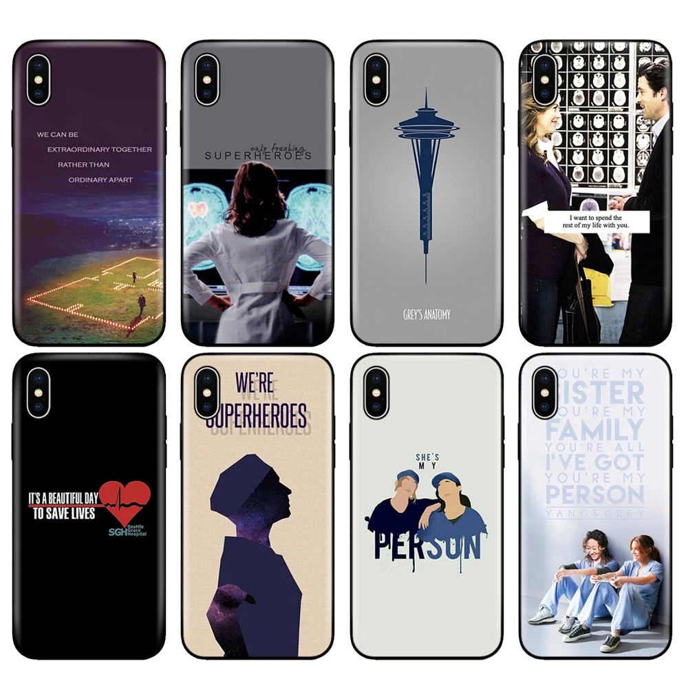 Black Tpu Case For Iphone 5 5s Se 6 6s 7 8 Plus X 10 Silicon Cover For Iphone Xr Xs 11 Pro Max American Tv Greys Anatomy Phone Case Covers Aliexpress
