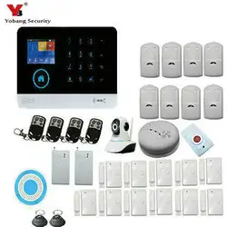 Yobangsecurity touchkeypad WI-FI GSM GPRS Беспроводной Главная охранной Охранной Сигнализации Системы IP Камера Дым пожарный Сенсор IOS приложение для Android