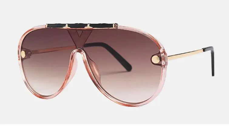 Новинка, дизайнерские модные градиентные солнцезащитные очки, женские роскошные солнцезащитные очки с большой оправой, мужские очки-авиаторы, ретро очки для вождения на открытом воздухе - Цвет линз: C8 gradient brown
