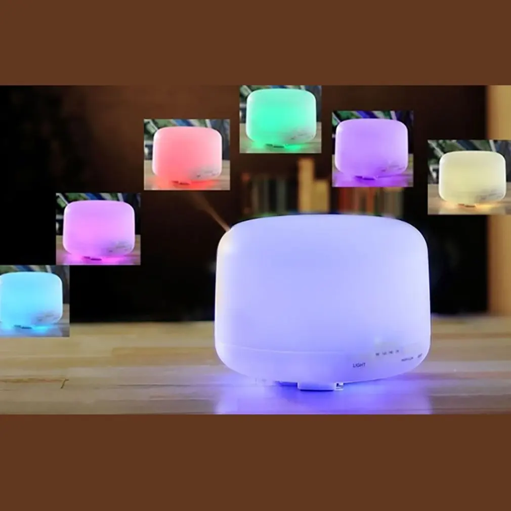 

500ml Ultrasonic Air Humidifier Aroma Essential Oil Diffuser Aromatherapy Hmidificador 7 Color Change LED Night Light Home