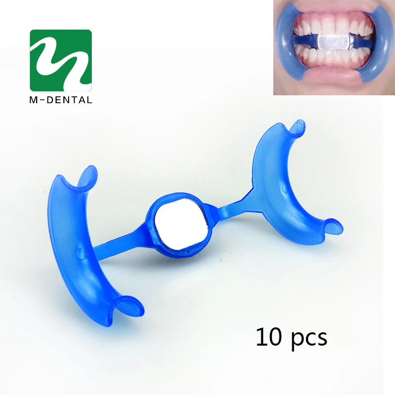 10pcs Mouth Opener M Shape Lip Cheek Retractor With Mirror Intraoral
