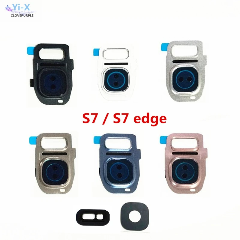 

50pcs/lot Back Rear Camera Glass Lens Cover + Frame Holder + Flash Light for Samsung Galaxy S7 G930 /S7 Edge G935
