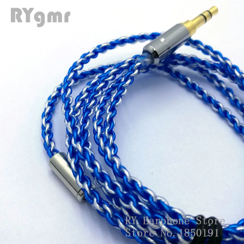 RY-c12 1,2 м DIY Замена кабеля 3,5 мм с серебряным покрытием Модернизированный проволока 4 многожильный провод кабель для ремонта Сделай Сам HIFI mmcx кабель для наушников