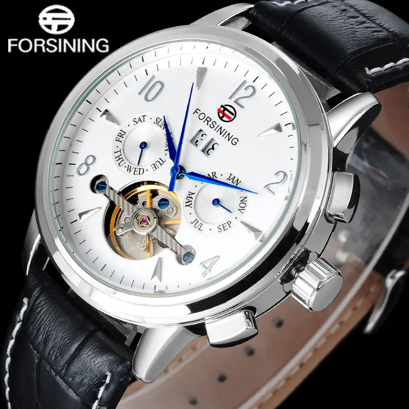 Men s Watch 2016 FORSINING brand Luxury auto Mechanical watches blue point design tourbillion wristwatches Roman