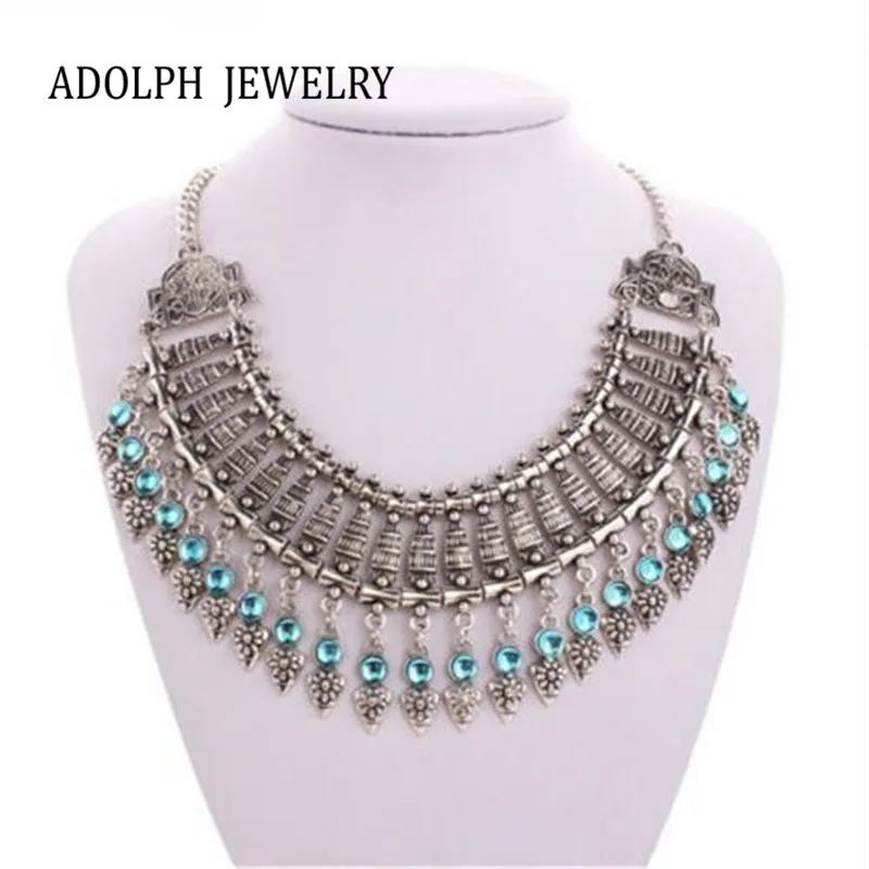 ADOLPH Jewelry Wholesale 2015 New Design Gem Multilayer Geometry Statement Necklaces & Pendants