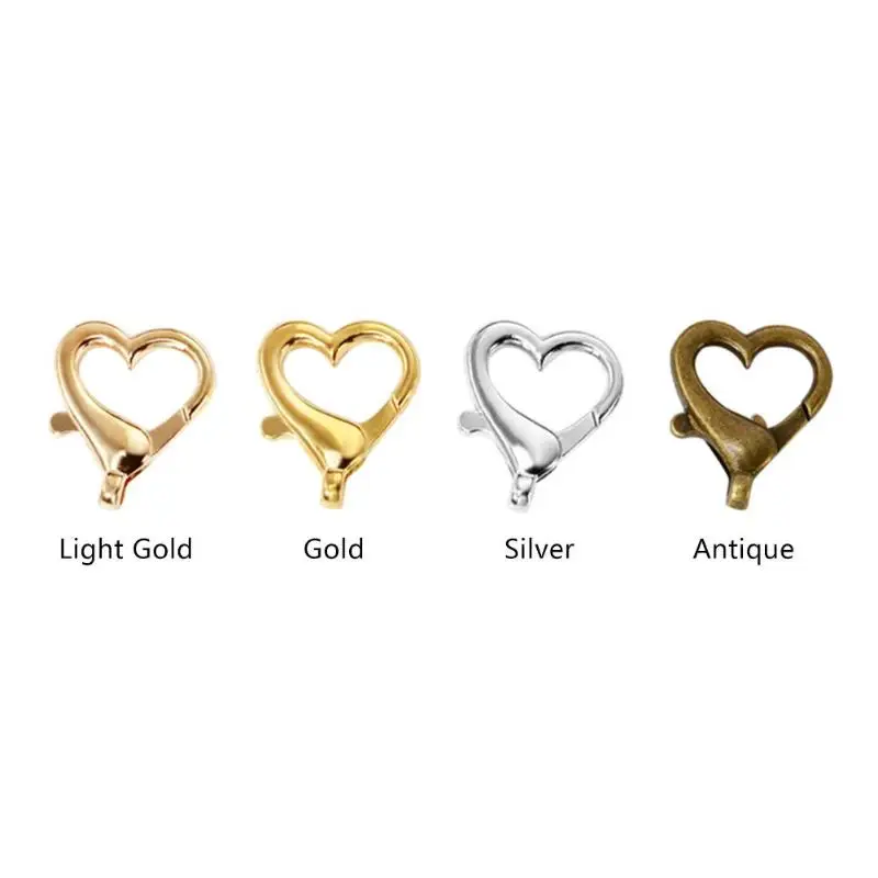 

10pcs Heart Metal Clasp Clips DIY Bracelet Necklace Keychain Jewelry Making Key Rings DIY Accessory
