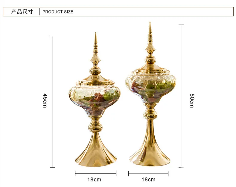 Европейский домашний декор стеклянный резервуар для хранения Свадебная вечеринка золотые украшения орнамент гостиная точечный винный шкаф украшение дома