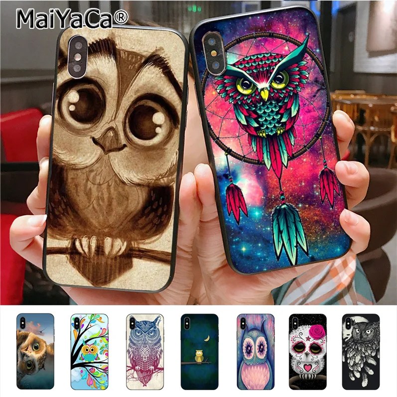 

MaiYaCa Lovely owl big eye on tree Amazing phone case cover for iphone 11 Pro X 8 7 6 6S Plus 5 5S SE cass