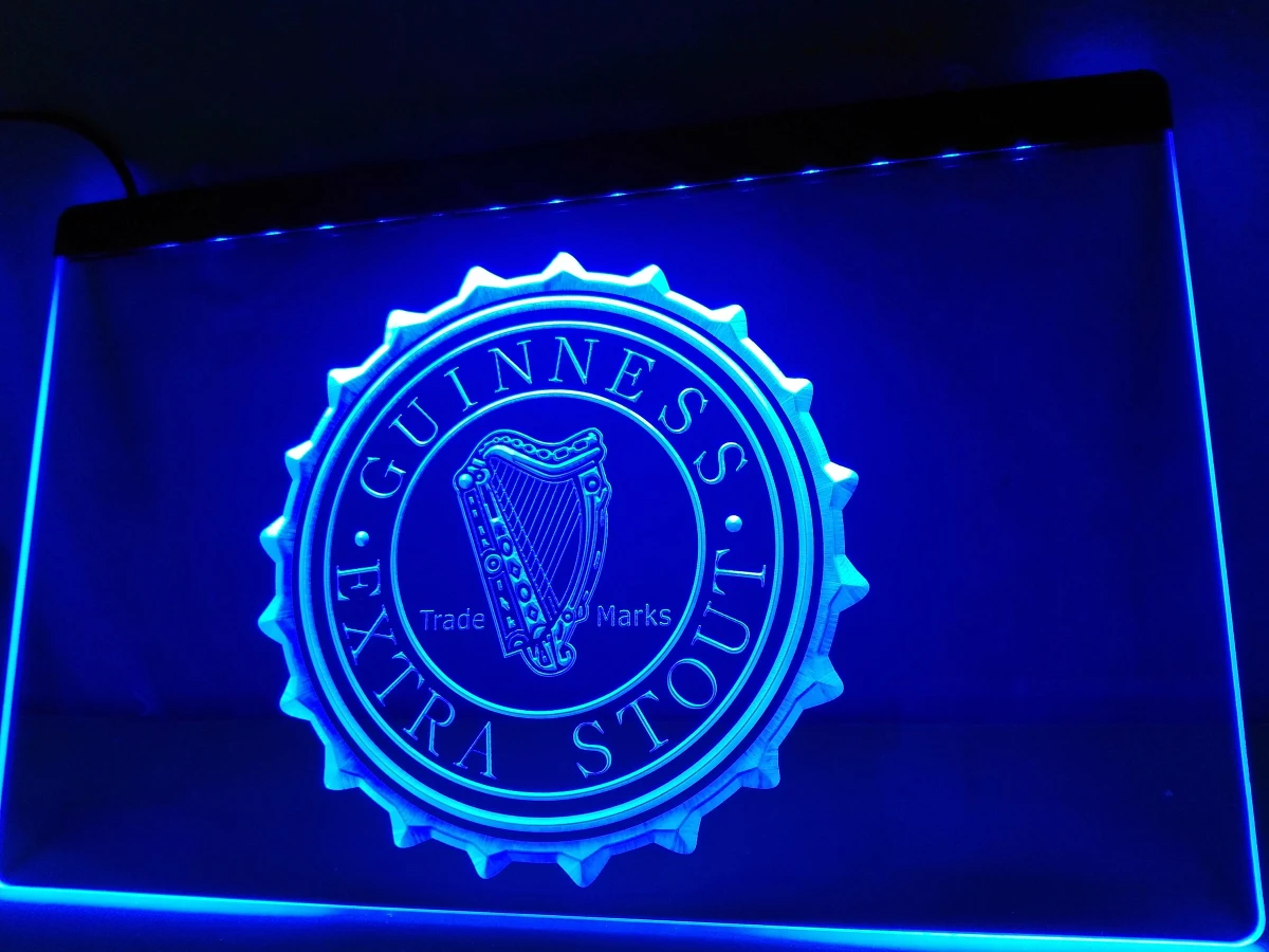 LE096b- Guinness Vintage Logos Beer Bar LED Neon Light Sign | Дом и сад