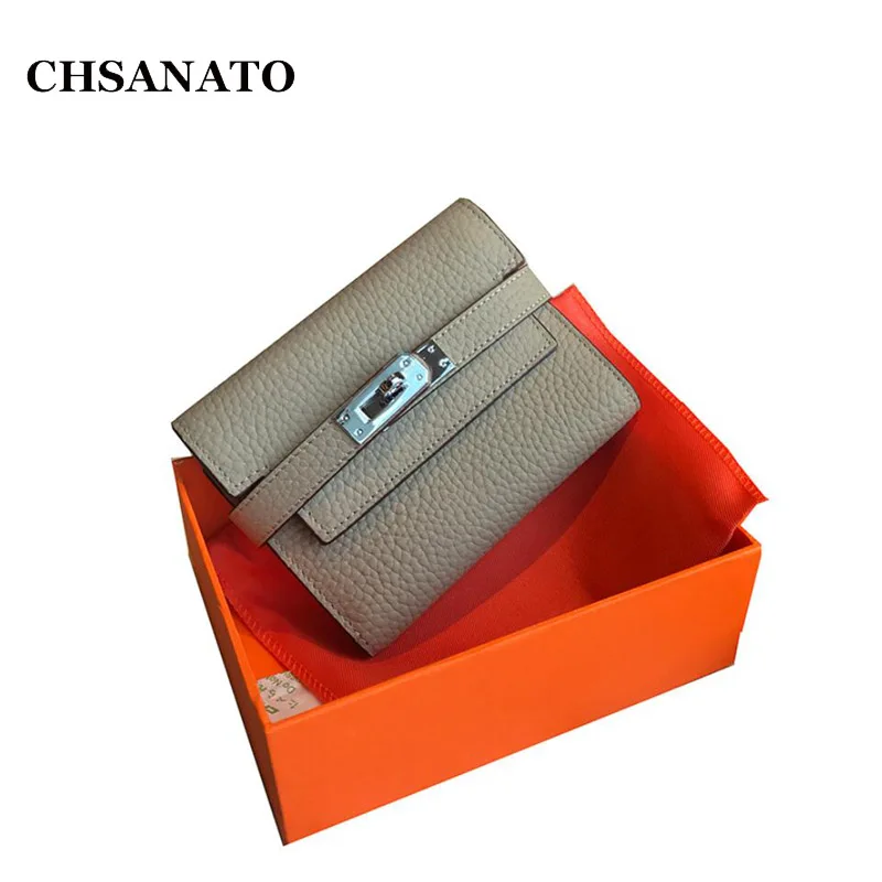 Однотонные роскошные брендовые женские кошельки CHSANATO модный кожаный кошелек на