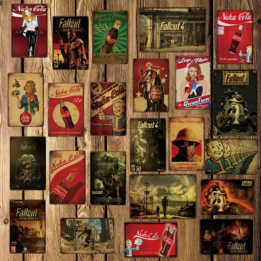 [DecorMan] Металлические постеры Fallout Nuka оптовая продажа оловянных вывесок настенная
