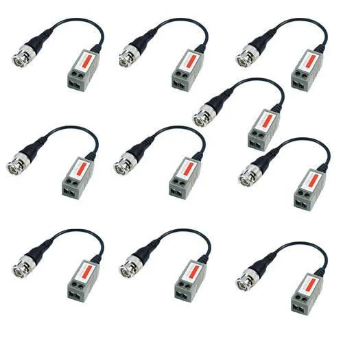 

10x Camera CCTV BNC CAT5 Video Balun Passive Transceiver Cable Adapter Connector