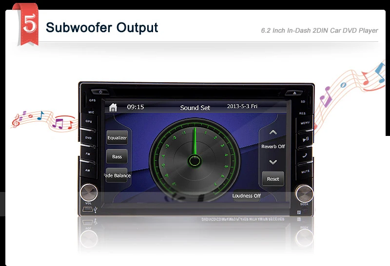 Top Radio Navi Head Unit MP4 Autoradio 2 din Car DVD Player Stereo GPS Map iPod In Dash 6.2" Touchscreen CD Auto System 7