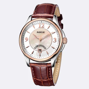 

2018 New Top Sale Luxury Brand Mige Skeleton Mechanical Man Watch Automatic Brown Black Leather Strap Waterproof Mans Watches