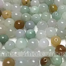 100 шт три цвета класса A натуральный Бирма нефрита драгоценных камней круглые бусины 7,5-8 мм