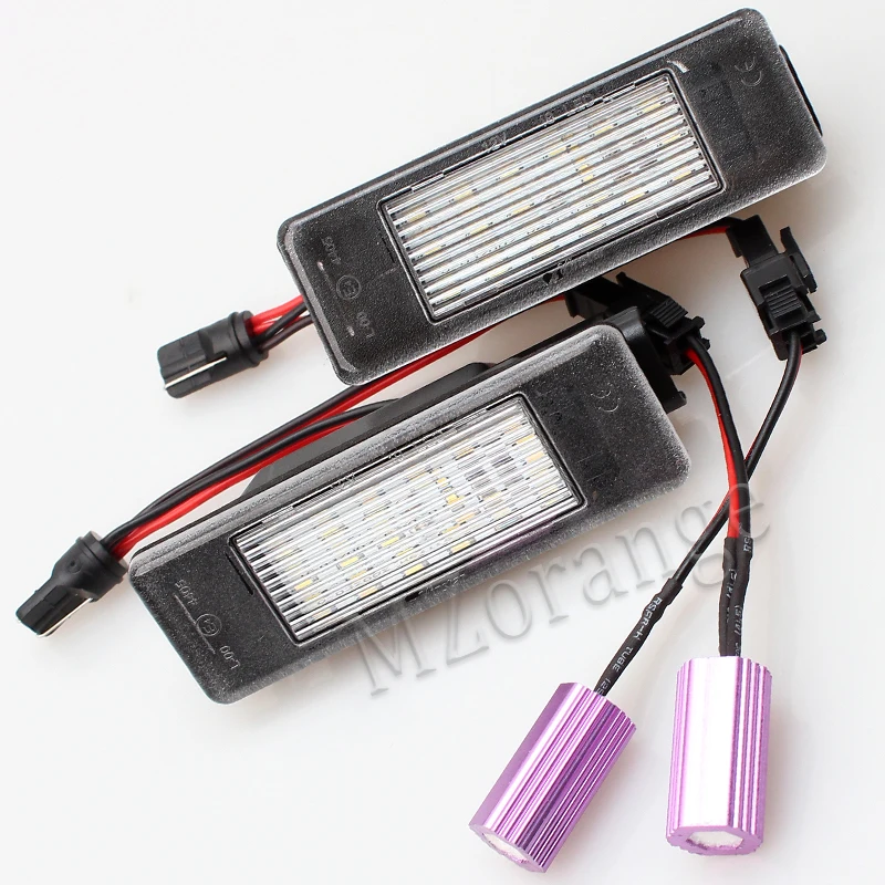 MZORANGE супер яркий 18SMD 3528 2 шт. для Nissan QASHQAI марта PATHFINDER R51 JUKE PRIMERA P12 светодиодный Подсветка регистрационного номера