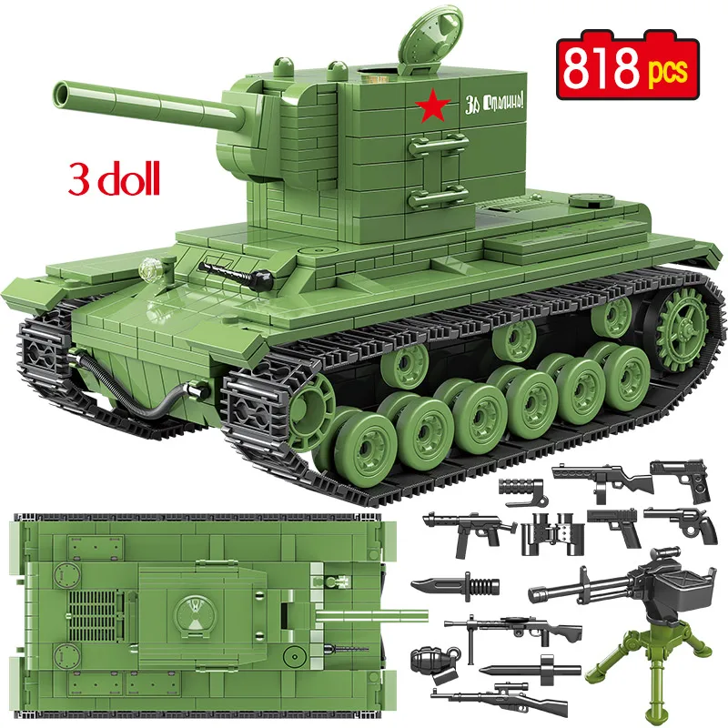 854pcs T-34//85 Display Tank Model Building Blocks Bricks Military WW2 WWII Gift