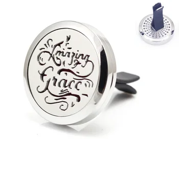 

30mm 316L Stainless Steel Meaningful Letter Design Car Air Freshener Aromatherapy Essential Oil Diffuser