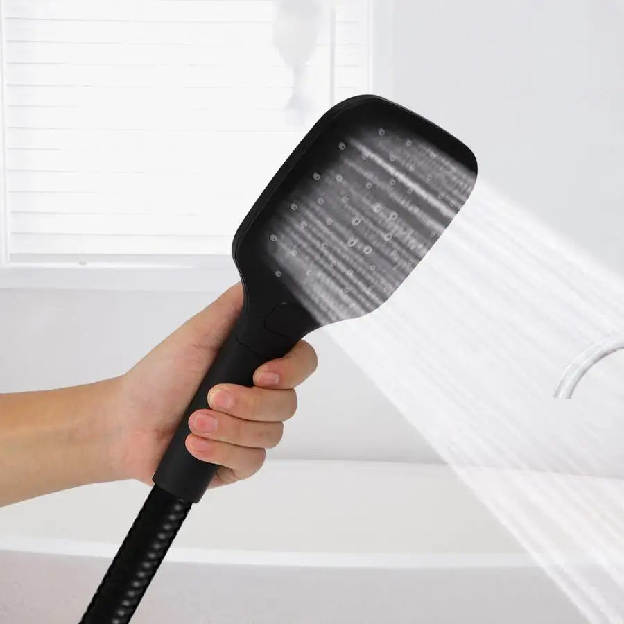 

G1/2Inch Two Level Square Type Hand Shower Head 2 In 1 Multi-Functional ABS Shower Faucet pommeau de douche Black