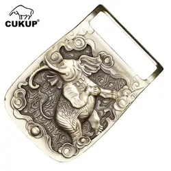 CUKUP Для мужчин Уникальный Дизайн слон животный принт латунь пряжки металла для 3,7-3,9 см широкий пояс Paties ковбой пряжка Для мужчин BRK035