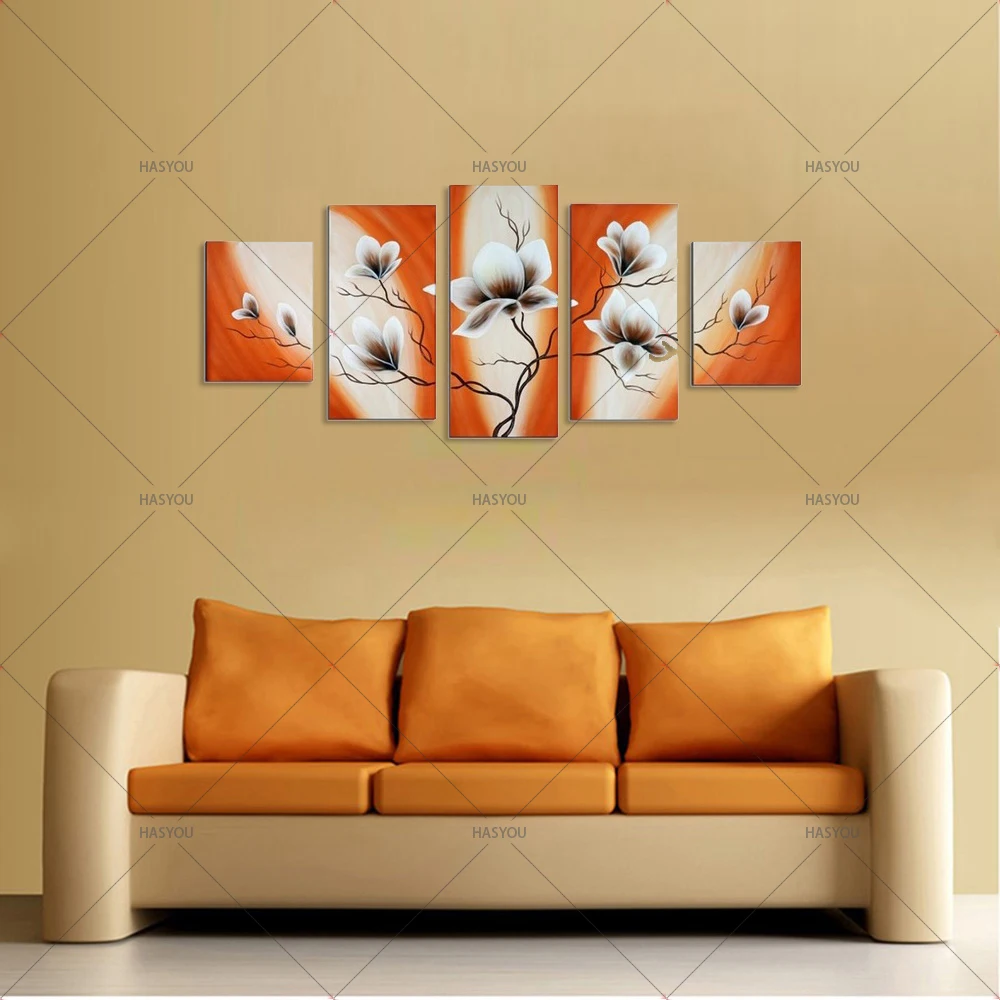 

oil painting paint by hand painted picture home wall decor sunflowers drawing coloring paint Multi-picture Combination