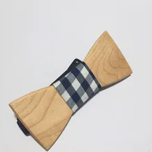 Галстук-бабочка Мужская белая в клетку мода древесины бабочкой классический галстук Костюмы галстук-бабочка и платок Набор Регулируемый Галстуки стиль 122421