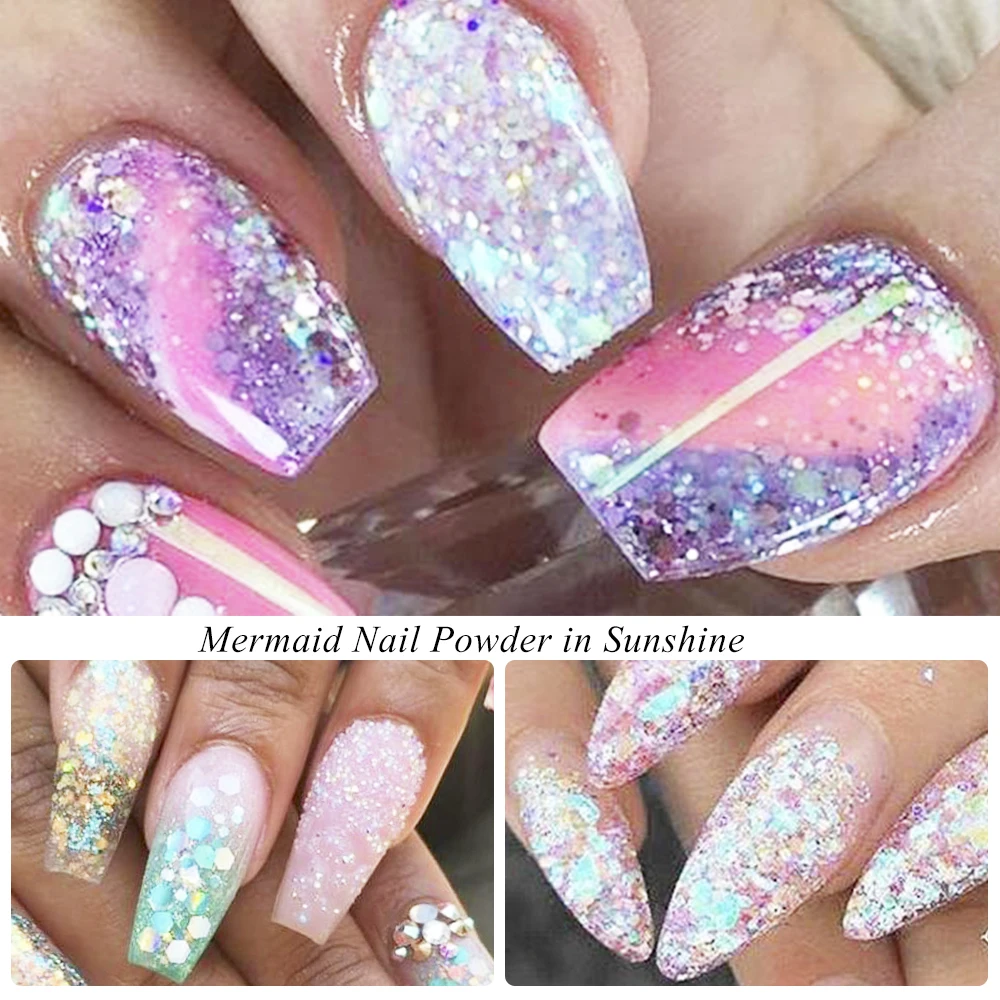 1 Box Mermaid Flakes Nail Sequins Utrathin Holo Hexagon Tips Polish Glitter Nail Art Decorations Pigment