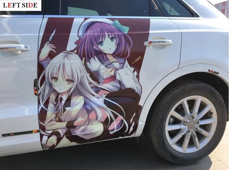 

LEFT SIDE Full Body Car Sticker DIY Decals Cartoon Anime Painting Graceful Pretty Waterproof Vinyl Fresh No Color Fading Durable