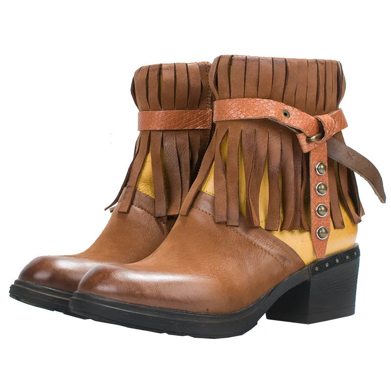 Grueso black Lining Flecos Con Plataforma Botas Negro Genuino Tacón Mujer Goma Las marrón Mujeres Lining De Tobillo Prova Plush Cuero Perfetto brown Para UCqREZnwpx
