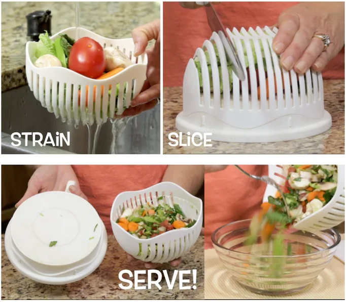 Quick Salad Maker Salad Cutter Bowl Kitchen Gadget Vegetable Fruits Sl –  Shop Kitchen Gadget