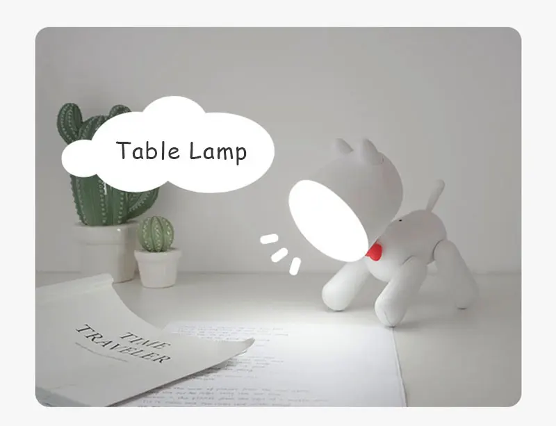 Lovely Puppy Lamp Cute Night Light Kids Baby Night Lamp USB Rechargeable Reading Bedside Lamp Eye Protection Dropshipping (6)