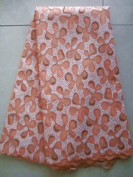 

Free shipping african lace fabric++swiss lace high quality emboridery organza lace fabric material 5yards/pc