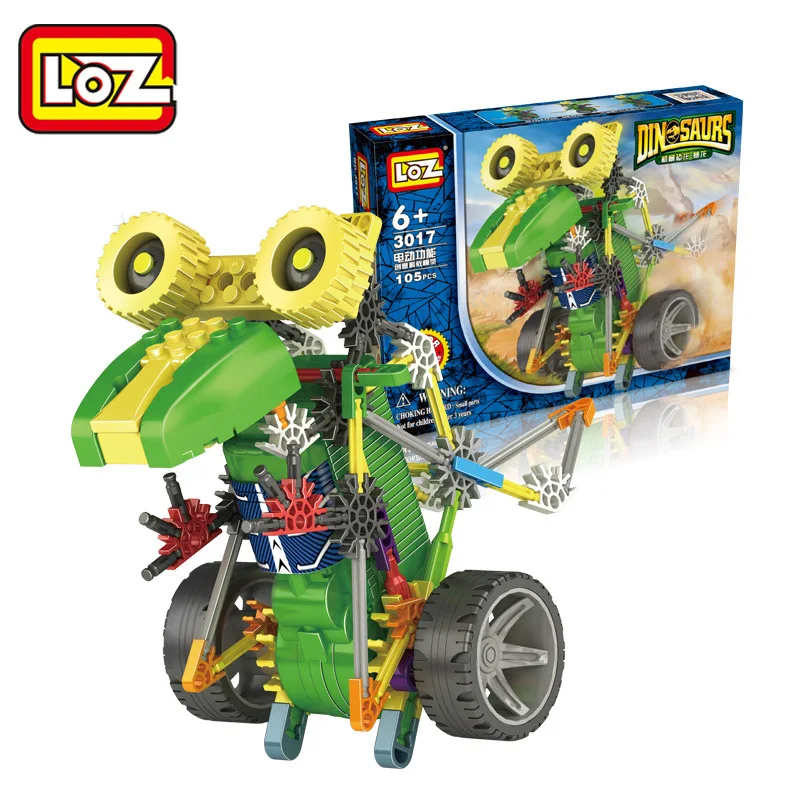 LOZ Moteur Blocs de Construction Robotique Tyrannosaur Robot T Rex Dinosaure Action Modele Jouets DIY Batterie Marcher Jouet|blocs construction|robot