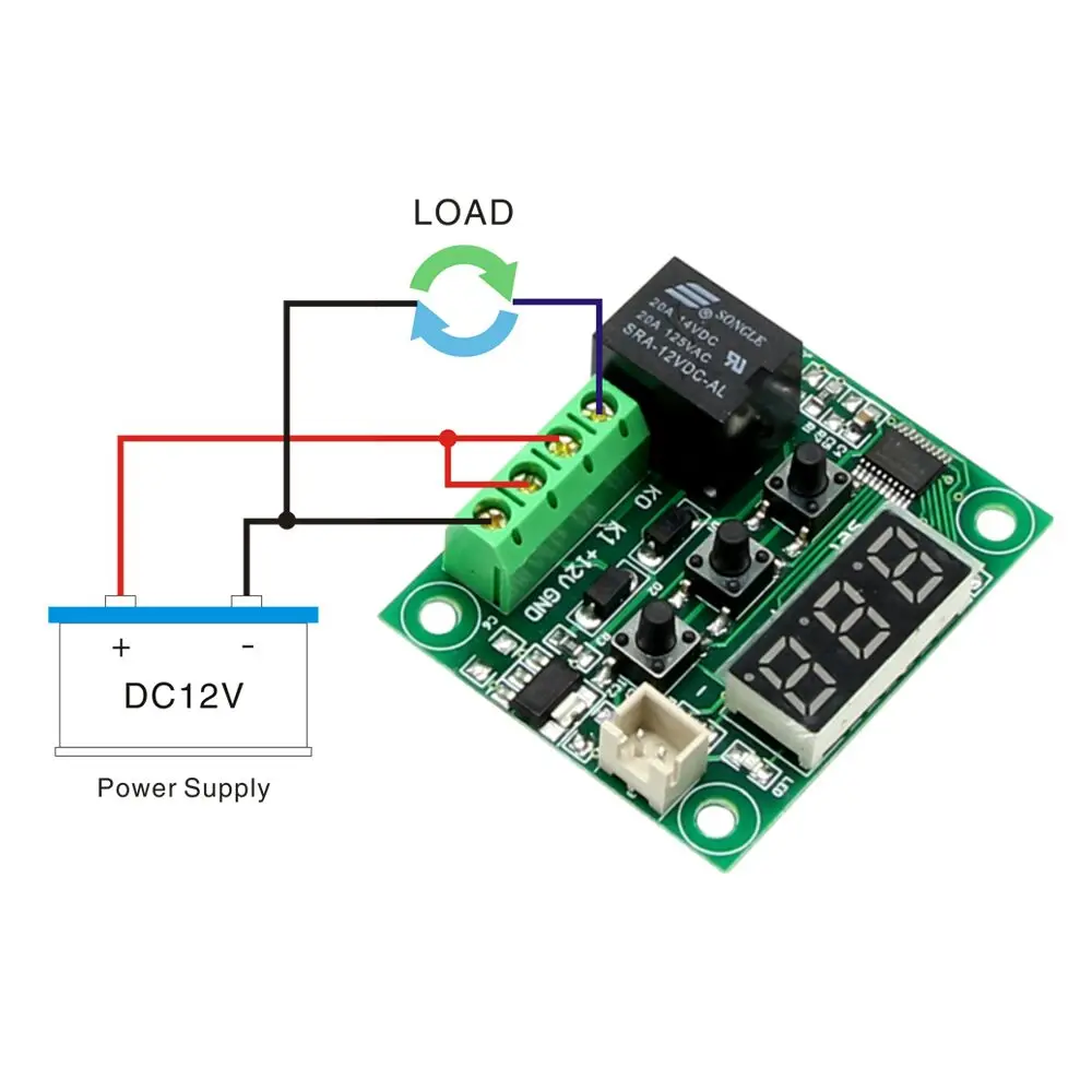 DC 12V W1209 Digital Cool/Heat Temp Thermostat Thermometer Temperature  Controller On/Off Switch -50-110C+W1209 Case Acrylic Box