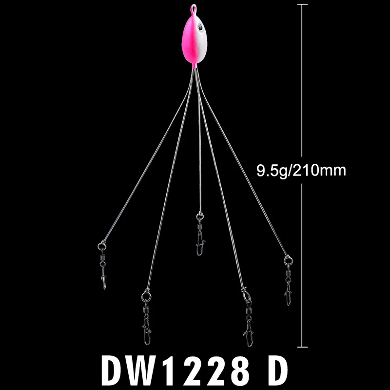 6 шт. Alabama искусственный 5 Arms зонтик 9,5 г снаряжение рыболовное приманка 21 см нержавеющая защелкивающаяся вращающаяся блесна приманка для рыбы снасти - Цвет: D